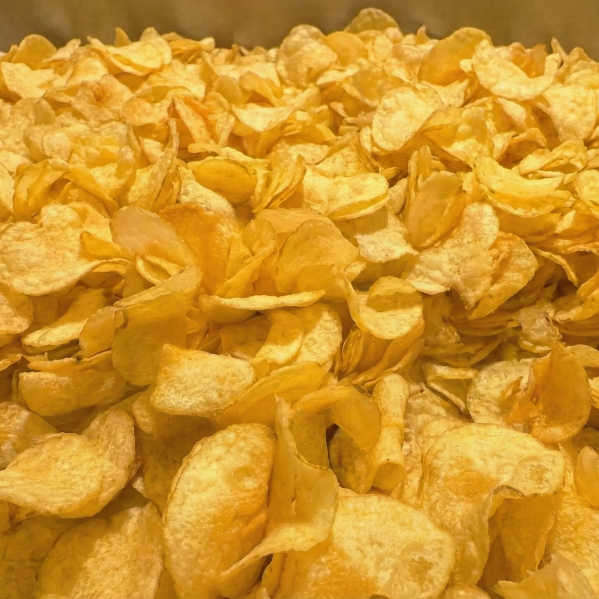 Golden kettle-cooked potato chips