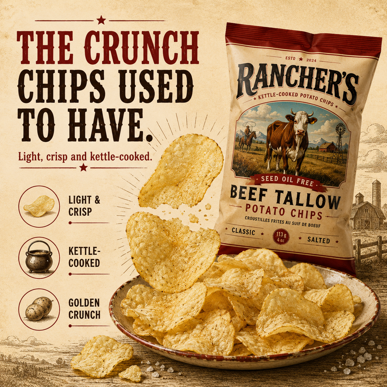 Rancher's Beef Tallow Chips