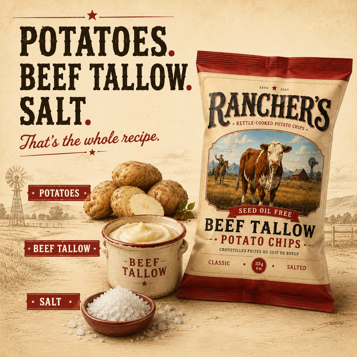 Rancher's Beef Tallow Chips