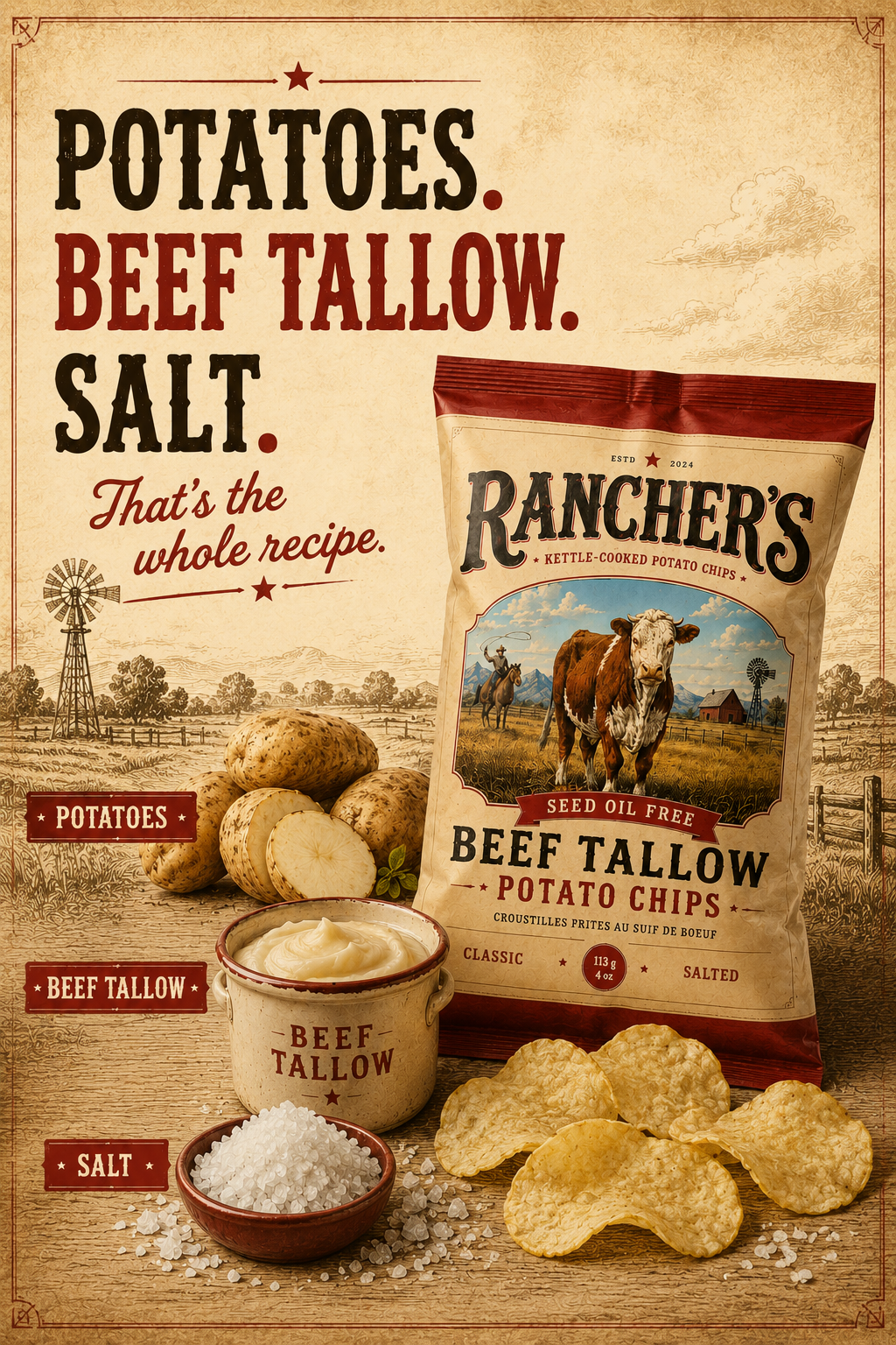 Rancher's Beef Tallow Chips