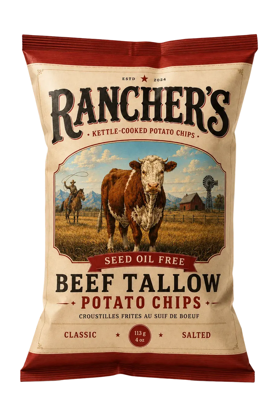 Bag of Ranchers Beef Tallow Potato Chips